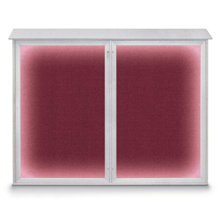 United Visual Products Triple Door Enclosed Indoor Letterboard UV1128-WHITE-BLUE